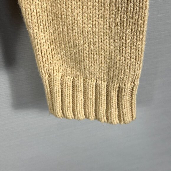 J Crew Sweater Womens Medium Pullover Tan Pink Stripe Cotton Wool Blend Turtle - Picture 6 of 7